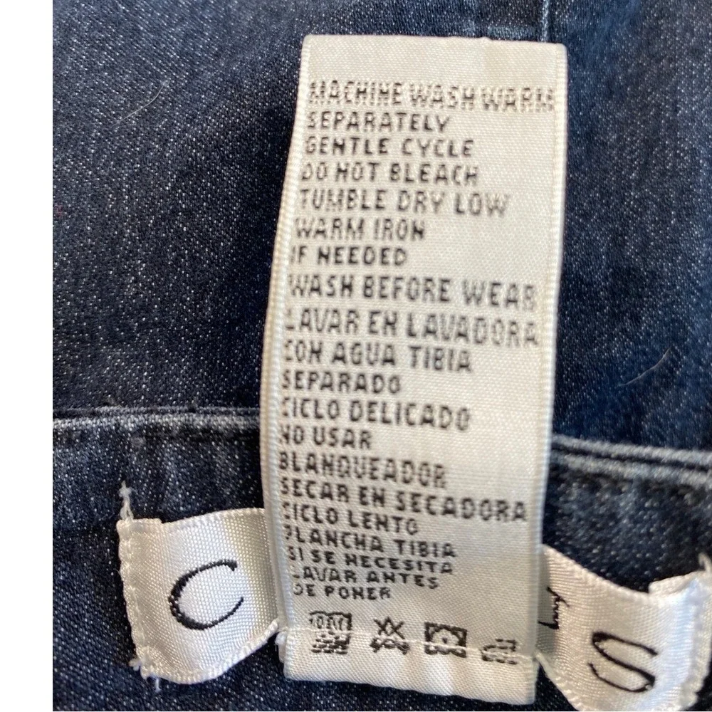 Chaus Womens Denim Jean Skirt Dark Wash Cargo Pocket Stretch Mini Skirt Size 10 - Picture 6 of 10